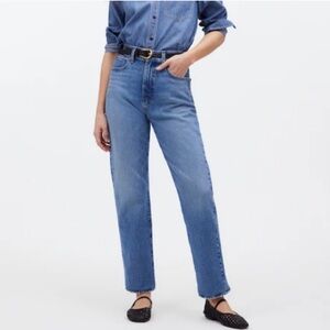 Madewell Women's 90s Straight Leg Crop Petite Curve Love Blue Jeans